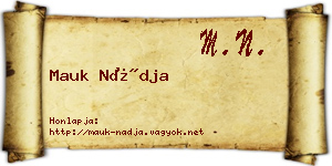 Mauk Nádja névjegykártya